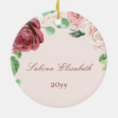 Baby's eerste kerstfoto keramisch ornament (Achterkant)