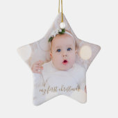 Baby's eerste kerstfoto keramisch ornament (Rechts)