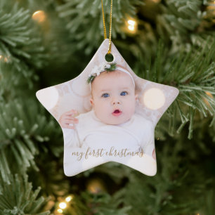 Baby's eerste kerstfoto keramisch ornament