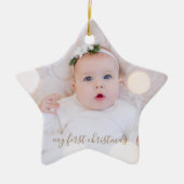 Baby's eerste kerstfoto keramisch ornament (Voorkant)