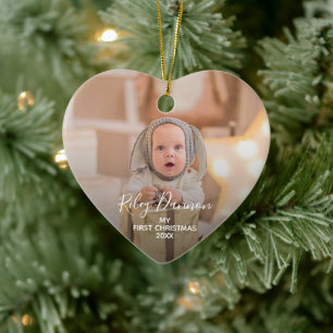 Baby's eerste kerstfoto keramisch ornament