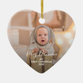 Baby's eerste kerstfoto keramisch ornament (Voorkant)