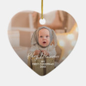 Baby's eerste kerstfoto keramisch ornament (Achterkant)