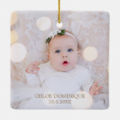 Baby's eerste kerstfoto keramisch ornament (Achterkant)