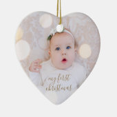 Baby's eerste kerstfoto keramisch ornament (Rechts)