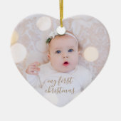 Baby's eerste kerstfoto keramisch ornament (Voorkant)