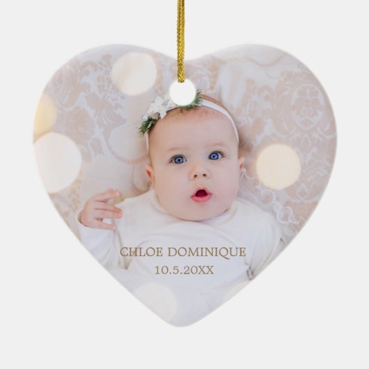 Baby's eerste kerstfoto keramisch ornament (Achterkant)