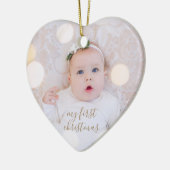 Baby's eerste kerstfoto keramisch ornament (Links)