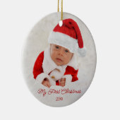 Baby's Eerste kerstfoto Keramisch sieraad Keramisch Ornament (Rechts)