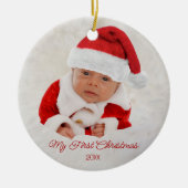 Baby's Eerste kerstfoto Keramisch sieraad Keramisch Ornament (Voorkant)