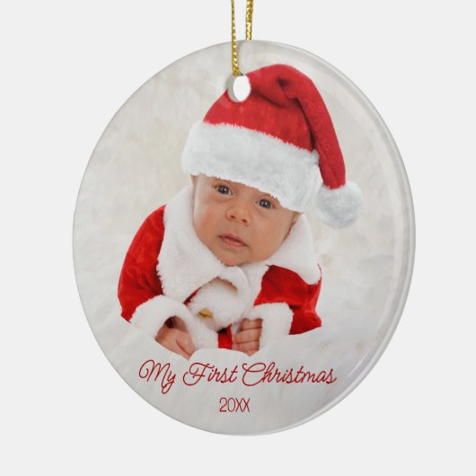 Baby's Eerste kerstfoto Keramisch sieraad Keramisch Ornament (Links)