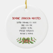 Baby's Eerste kerstfoto Keramisch sieraad Keramisch Ornament (Achterkant)