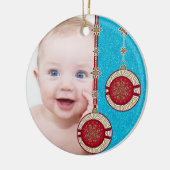 Baby's Eerste kerstfoto kerstversiering Keramisch Ornament (Links)
