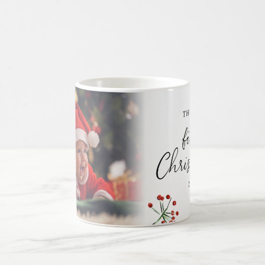 Baby's eerste kerstfoto koffiemok (Center)