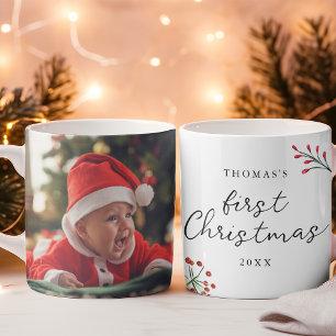 Baby's eerste kerstfoto koffiemok