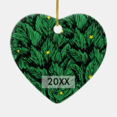 Baby's eerste kerstfoto Label met cadeau en sieraa Keramisch Ornament (Achterkant)