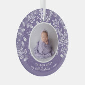 Baby's eerste kerstfoto lavender glas ornament (Voorkant Rechts)