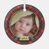 Baby's eerste kerstfoto Lijst Glas Ornament (Voorkant)