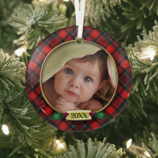 Baby's eerste kerstfoto Lijst Glas Ornament (Insitu)