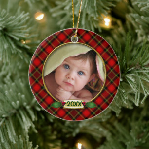 Baby's eerste kerstfoto Lijst Keramisch Ornament
