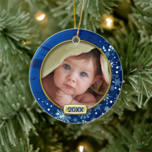 Baby's eerste kerstfoto Lijst Keramisch Ornament