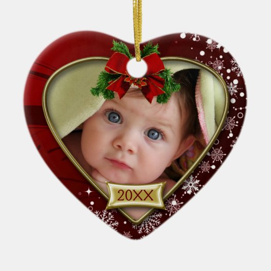 Baby's Eerste kerstfoto Lijst Ornament (Voorkant)