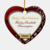 Baby's Eerste kerstfoto Lijst Ornament (Achterkant)