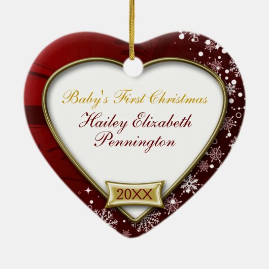 Baby's Eerste kerstfoto Lijst Ornament (Achterkant)