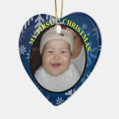 Baby's Eerste kerstfoto met datum Keramisch Ornament (Links)