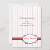 Baby's eerste kerstfoto met Faux Ribbon Red Feestdagenkaart (Achterkant)