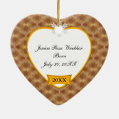 Baby's eerste kerstfoto met gouden rondjes keramisch ornament (Achterkant)