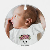 Baby's Eerste Kerstfoto Metalen Ornament (Voorkant)