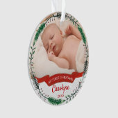 Baby's eerste kerstfoto ornament (voorkant)