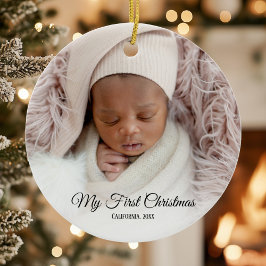 Baby's eerste kerstfoto ornament
