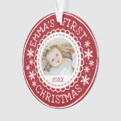 Baby's eerste kerstfoto ornament (voorkant)