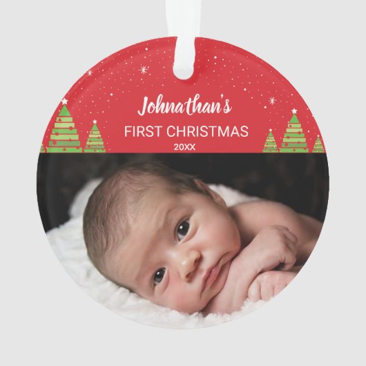 Baby's eerste kerstfoto ornament (achterkant)