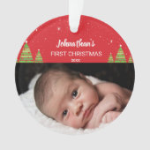 Baby's eerste kerstfoto ornament (voorkant)