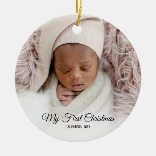 Baby's eerste kerstfoto ornament (Voorkant)