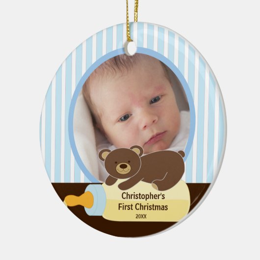 Babys Eerste Kerstfoto Ornament Beer (Links)