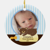 Babys Eerste Kerstfoto Ornament Beer (Achterkant)
