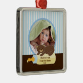 Baby's Eerste Kerstfoto Ornament Beer Fles (Rechts)