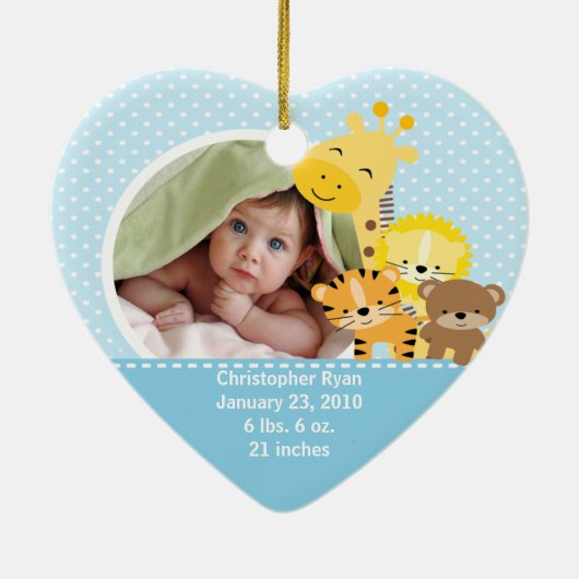 Babys Eerste Kerstfoto Ornament Giraffe (Achterkant)