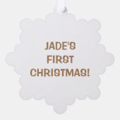 Baby's eerste kerstfoto ornament kaart (Achterkant)