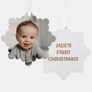 Baby's eerste kerstfoto ornament kaart