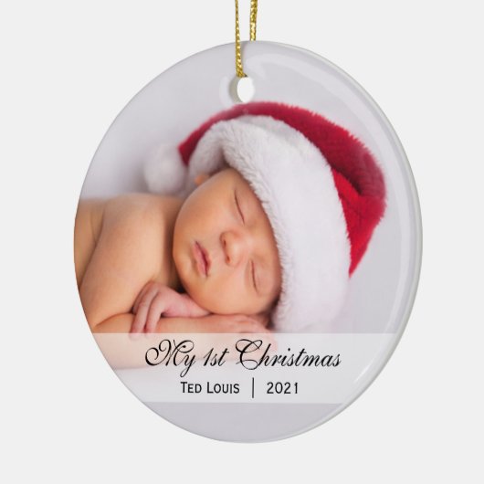 Baby's | Eerste kerstfoto-Ornament Keramisch Ornament (Links)