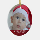 Baby's | Eerste kerstfoto-Ornament Keramisch Ornament (Rechts)