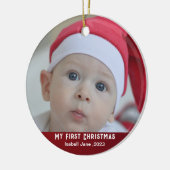 Baby's | Eerste kerstfoto-Ornament Keramisch Ornament (Links)