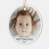 Baby's eerste kerstfoto Ornament met QR-code (Links)