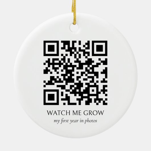 Baby's eerste kerstfoto Ornament met QR-code (Achterkant)