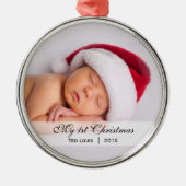 Baby's | Eerste kerstfoto-Ornament Metalen Ornament (Voorkant)